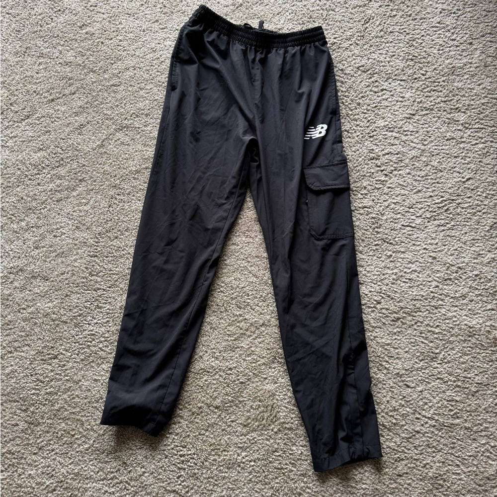 New Balance Black Cargo Pants with Relaxed Fit